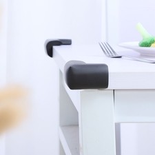 Desk Table Edge Foam Corner Cushion Guards Soft Bumper Protector 2pcs Black