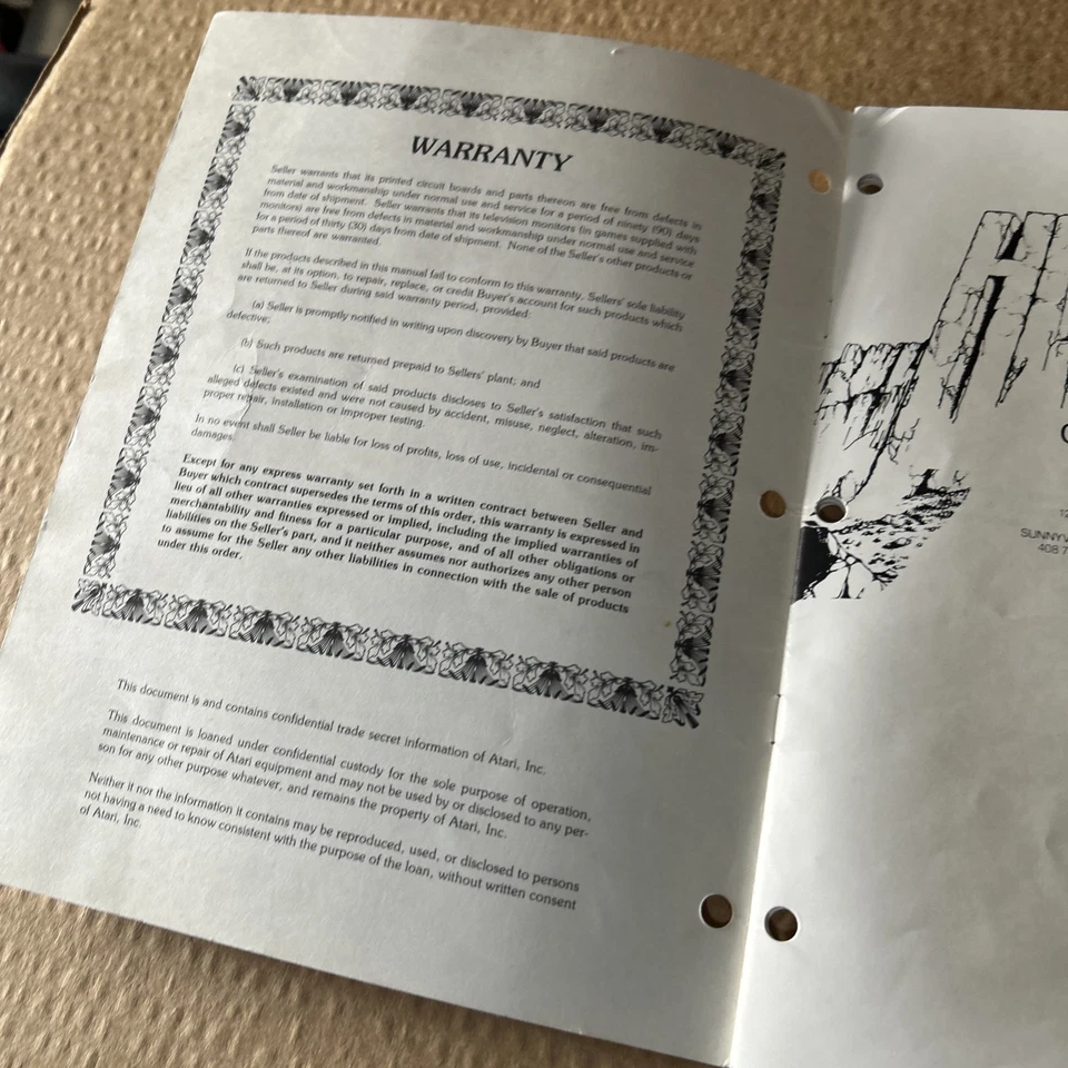 original Factory Hercules Atari pinball MACHINE Owners manual - Image 3 of 4