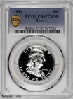 1956 Franklin Half Dollar Type 1 PCGS PR67CAM PF67 CAMEO