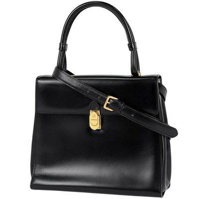 LOEWE 2WAY Leather Black Handbag #BS3488