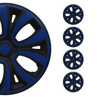 "4X Radblenden Radkappen Radzierblenden 16\" Zoll Stahlfelgen Schwarz Blau Dunkel"