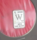 Letter "W" - 1 Gram .999 Fine Pure Silver Bullion Mini Square Bar Ingot Coin