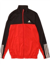 ADIDAS Mens Graphic Tracksuit Top Jacket Size 40/42 Medium Red Colourblock DU39