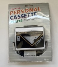 Vintage Curtis Personal Cassette Player W/ Headphones RS-38 White Belt Clip New