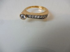 Swarovski Gold Plated Diamante Ring Size M - Gift Boxed