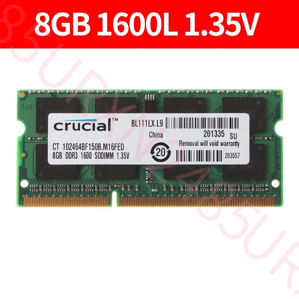 32GB 16GB 8GB PC3L-12800S DDR3L 1600MHz 1.35V SODIMM Memory RAM Crucial UK LOT - Image 4 of 4