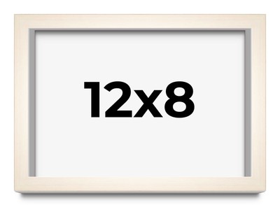 12x8 Frame White Wheat Solid Wood Picture Frame | Moulding Width 0.75 Inches | I