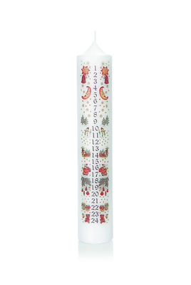Adventskerze 26x5cm Farbe Weiß Weihnachtskerze Advent Adventskalender Kerze