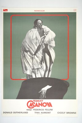 IL CASANOVA DI FEDERICO FELLINI Orig exYU movie poster 1976 SUTHERLAND FELLINI'S
