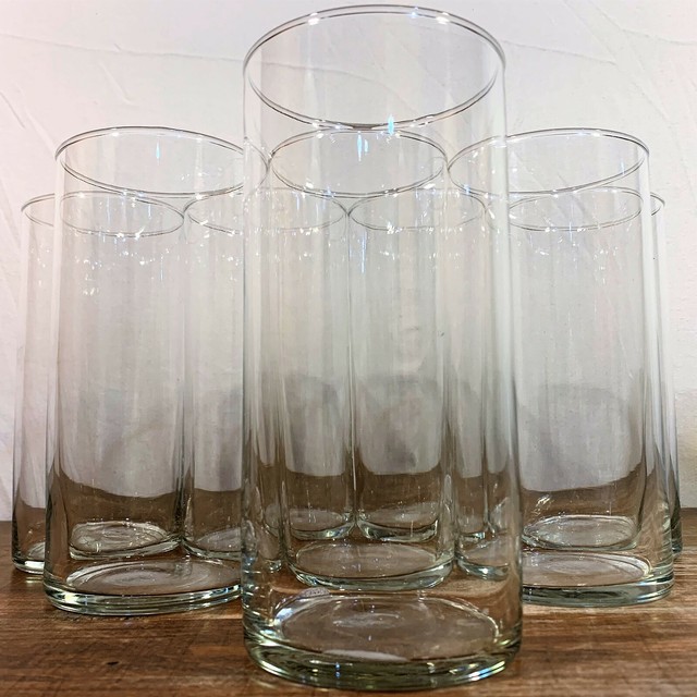 Multiple Av Lot CRISA Clear GLASS Hurricane CYLINDER 71/2" VASE