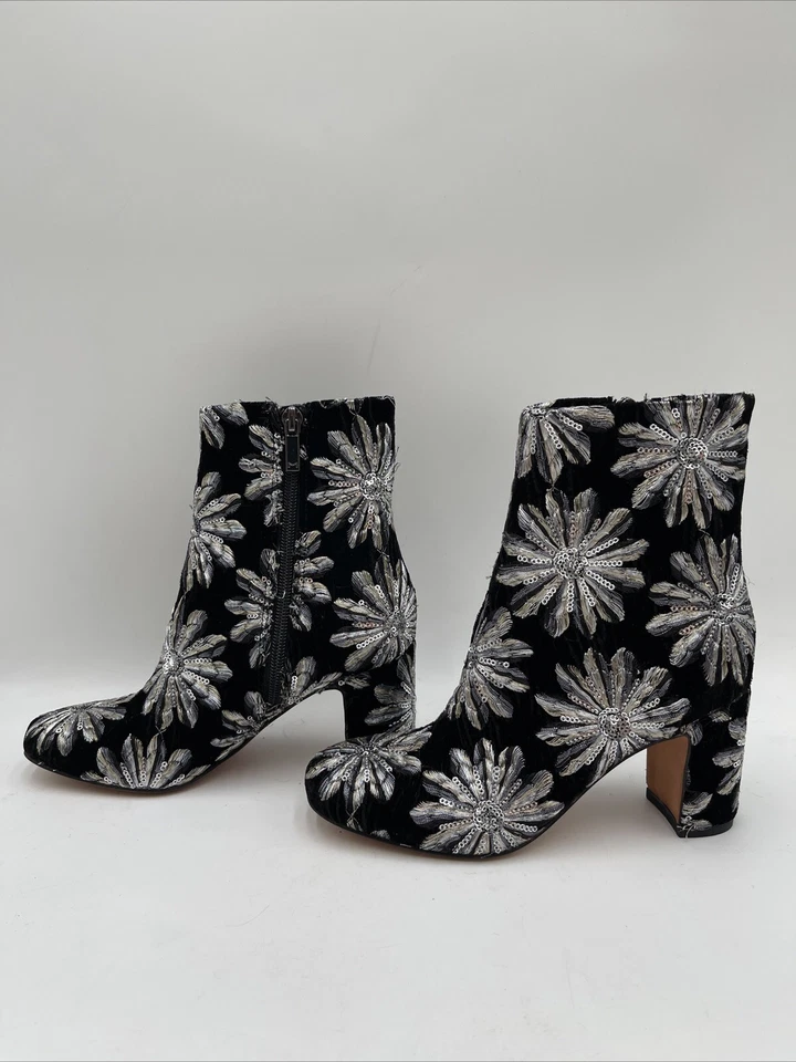 Женские Marc Fisher Grazia блестки бархата ботинок черный/серебро размер 5 М - Изображение 3 из 4