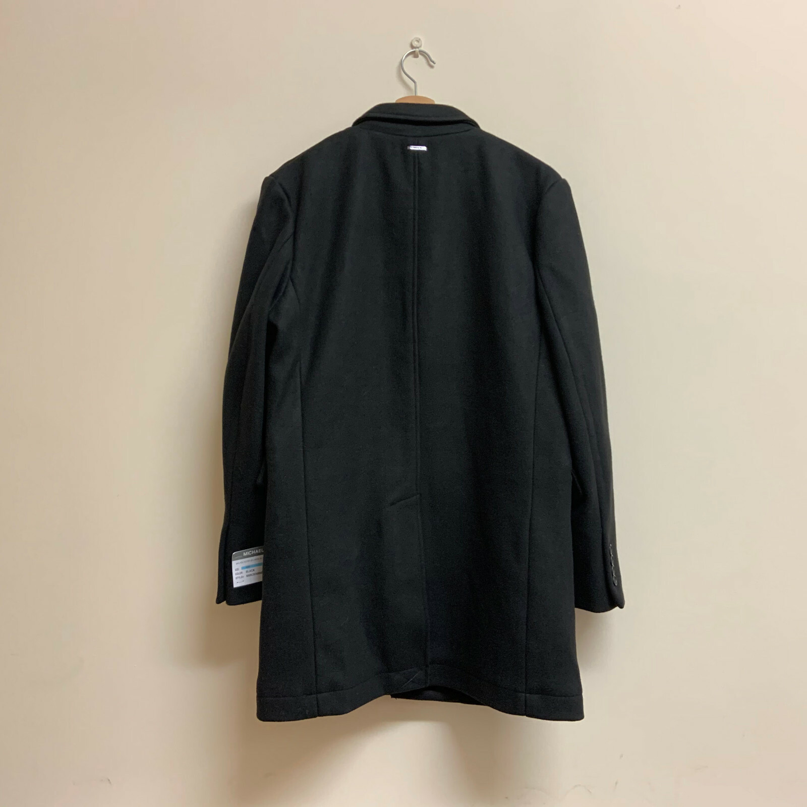 Michael Kors Men's Slim-Fit Notch Lapel Yoke Lined Topcoat 42R Black MMK29398NB image 6