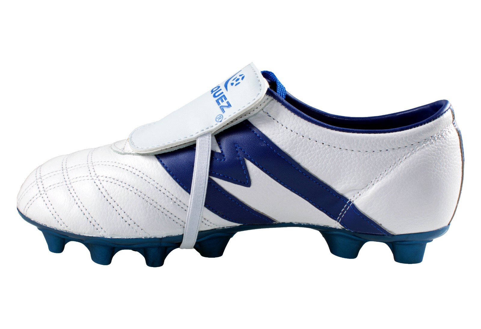 Soccer Leather Cleats Original Authentic Manriquez White/Blue Made in Mexico