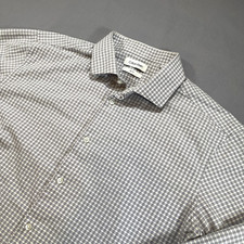 Calvin Klein Button Up Shirt Mens L Purple Slim Fit Long Sleeve Stretch