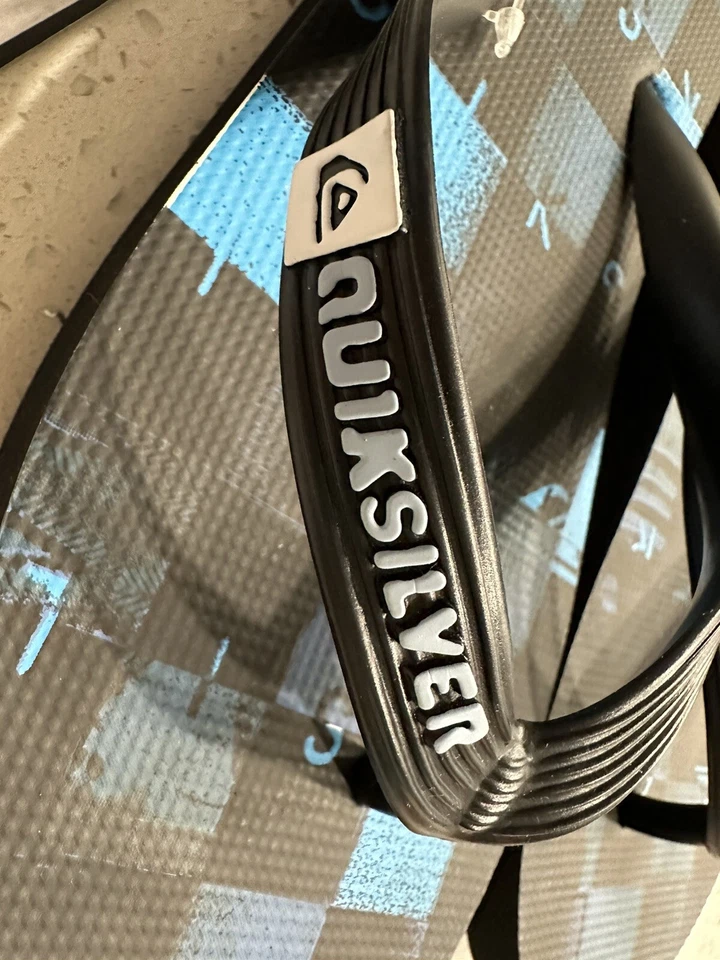 Chinelos de praia masculinos juvenis mercúrio azul e preto novo com etiquetas tamanho 4 - Imagem 2 de 4