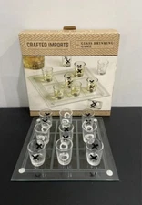 Shot Glass Drinking Game Tic Tac Toe 10 Piece Set Bar Ware Decor