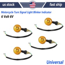 4x 6 Volt 6v Universal Motorcycle Turn Signal Light Blinker Indicator Led Amber