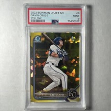 2022 Bowman Draft Sapphire Gavin Cross Yellow  Refractor /99 PSA 9 Mint