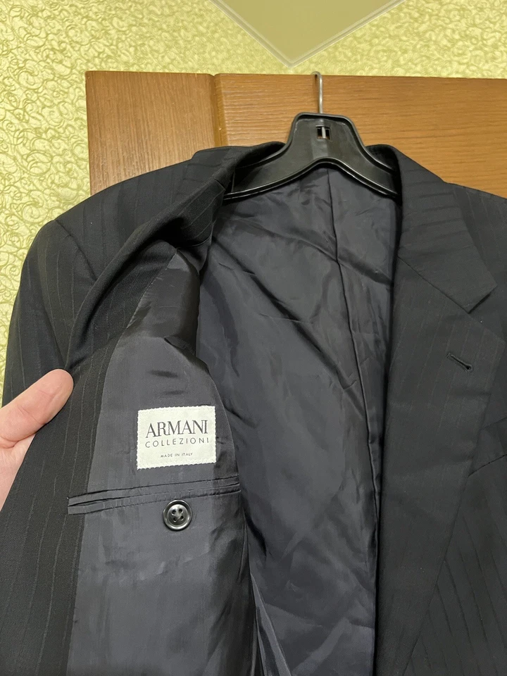RARE ARMANI COLLEZIONI MADE IN ITALY WOOL TAILORED VINTAGE BRUTAL SUIT SZ M MENS - Image 2 of 4