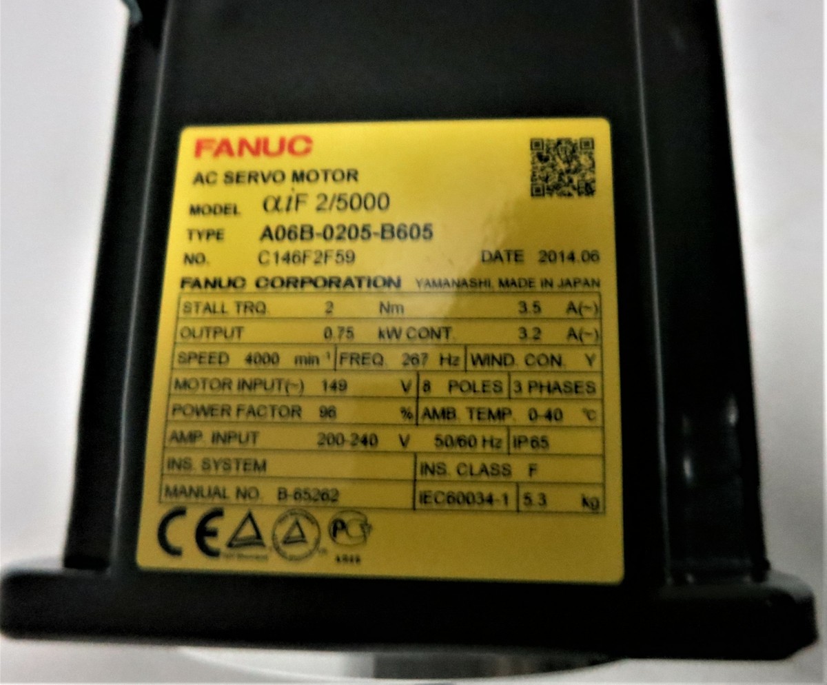 New Fanuc aiF 2/5000 A06B-0205-B605 4000 RPM AC Servo Motor New Fanuc aiF 2/5000 A06B-0205-B605 4000 RPM AC Servo Motor