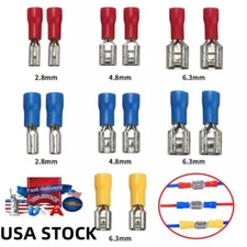 100/50pcs Female&Male Spade Insulated Connector Crimp Electrical Wire Terminal