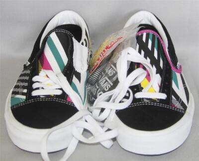 VANS DISARRAY Cut & Paste Stripes Checks Circle Slip-On Laced Shoes 4 Sets Laces