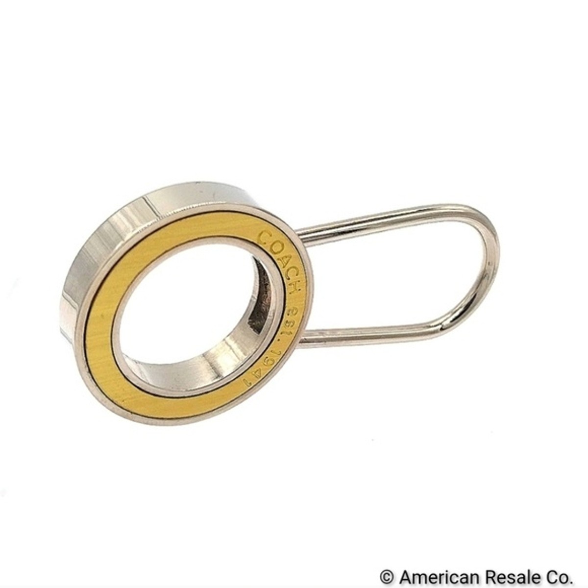 COACH Vintage Brushed Gold Brass Pinch Lock Locket Keychain FOB