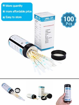 100pcs URS-10T Reagent Urinalysis Strips 10 Parameters Urine Test Strips VFD3