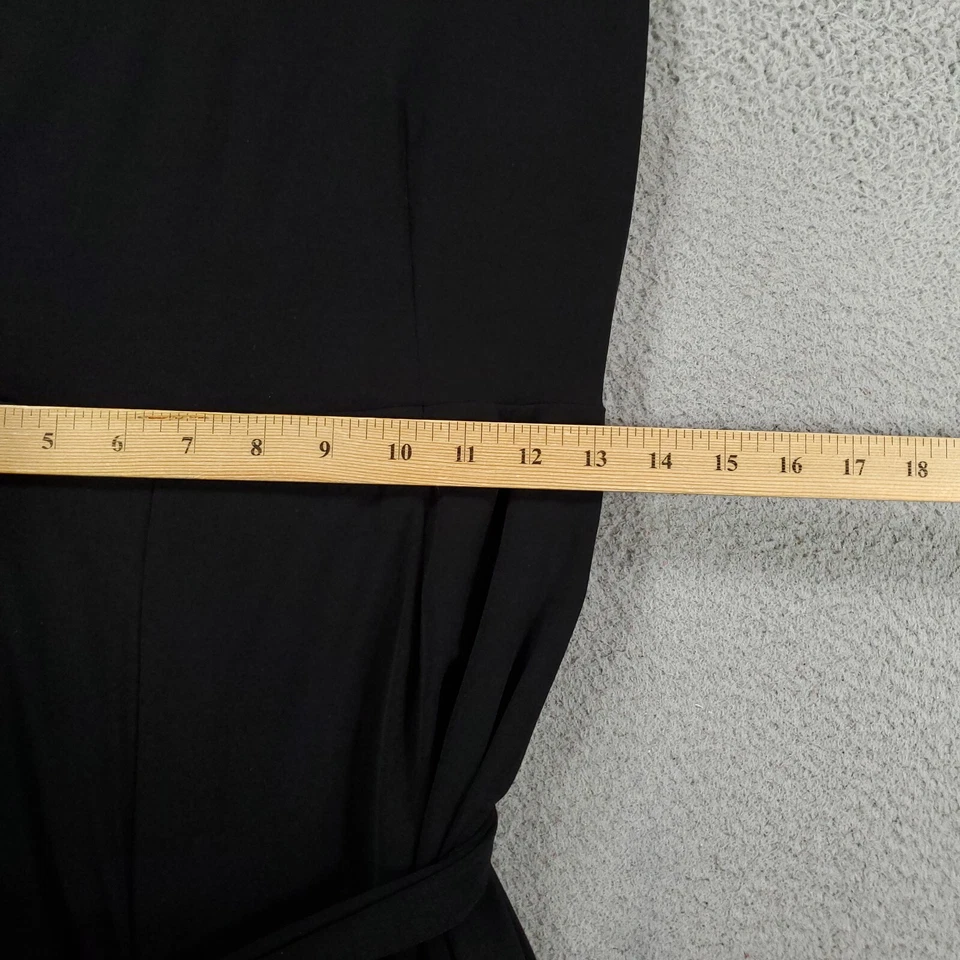 Женский комбинезон Tahari размер 4 широкие штанины черный эластичный подпоясанный на молнии сзади с V-образным вырезом - Изображение 2 из 4