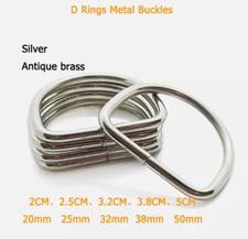 20/25/32/38/50mm D Rings Metal Buckles For Webbing Bright Silver Antique Brass