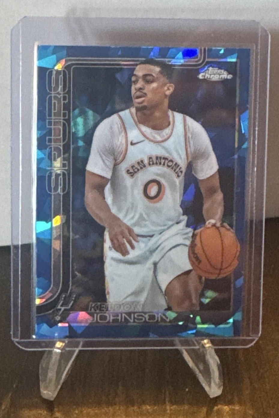 2025-26 Topps Chrome Sapphire Keldon Johnson #220 Spurs