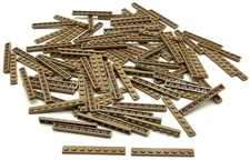 Lego 100 New Dark Tan Plates 1 x 8 Stud Parts