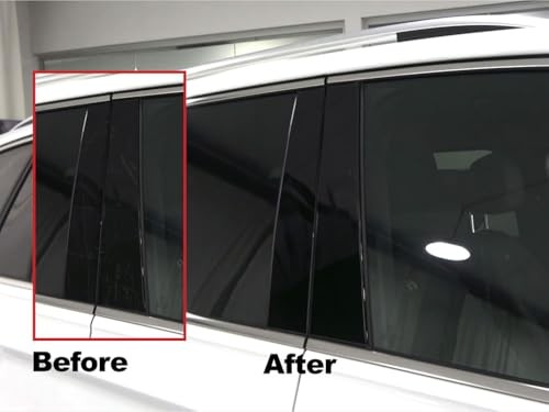  Pillar Post Window Trim Compatible with Cadillac CTS 2014-2019 Gloss (Black)