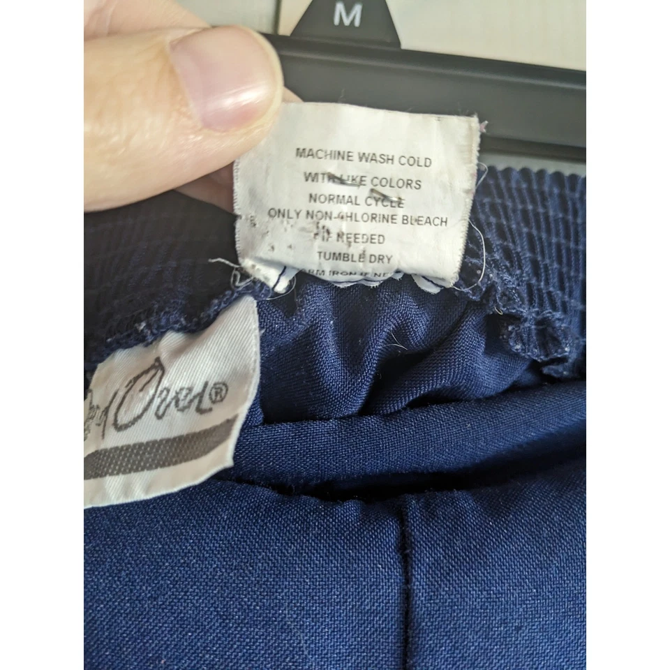 Pantalones para mujer Bend Over azul marino poliéster cintura elástica pierna recta talla 20W Foto 4 de 4