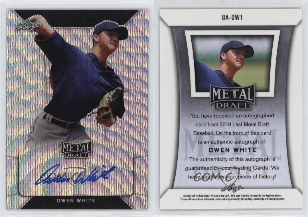 2018 Leaf Metal Draft Wave Foil Owen White #BA-OW1 Auto 9vp