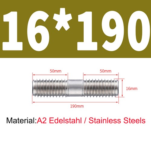 M16X3-250 Double End Threaded Studs Bar Rod Bolts Screws Stainless Steel A2 304 - Picture 25 of 26