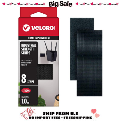 Heavy Duty Adhesive Strips - Industrial Strength Sticky Back Tape - 8 Sets