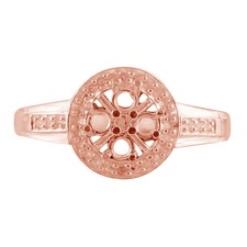 Semi Mount Round 2MM Faceted Cut Ring Sterling Silver Ring For Women/Girl