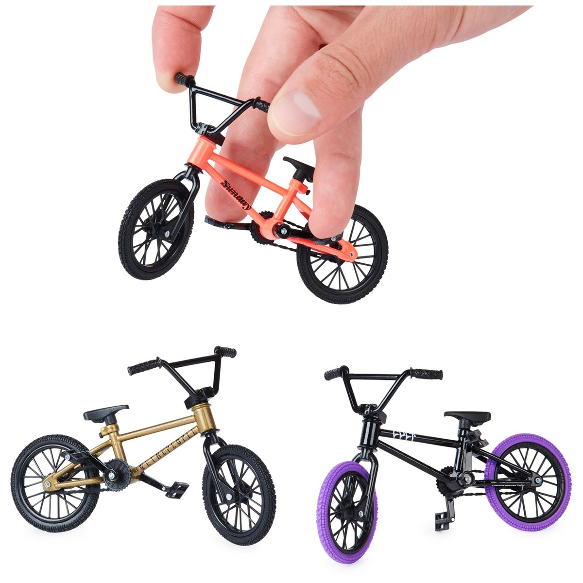 Tech Deck, BMX Finger Bike 3-Pack, Collectible and 1, Multi Color