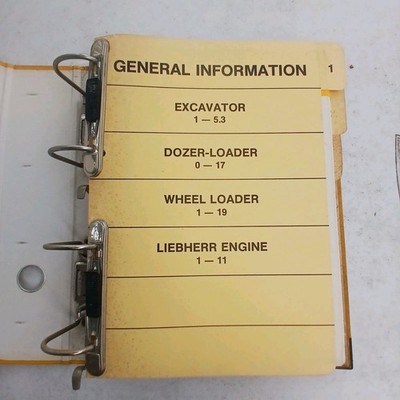 1985 Liebherr Excavator, Loaders Engine Product Support  Info