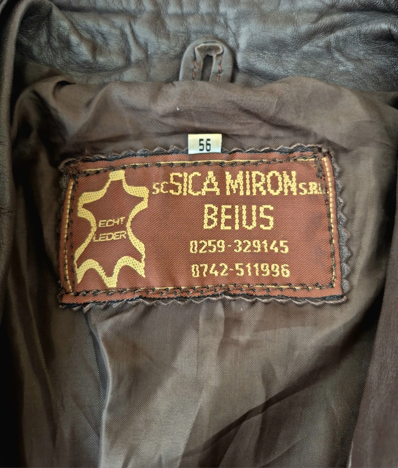​Womens Mens Unisex Genuine Brown Leather Vintage Jacket Jacket Size 56 image 6