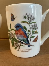 Vintage  Portmeirion Botanic Garden Mug of The Western Bluebird. Made In England