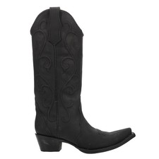 Corral Boots Embroidered Snip Toe Pull On Cowboy Womens Black Casual Boots L601