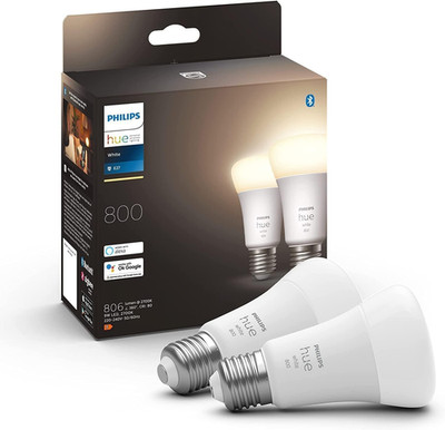 Philips Hue White E27 LED Glühbirne, 810Lm, Warmweiß, Dimmbar, Steuerbar via App