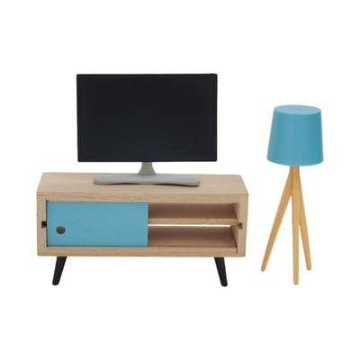 Miniature Furniture TV Cabinet For 1/12 Doll House Scene Display Decoration