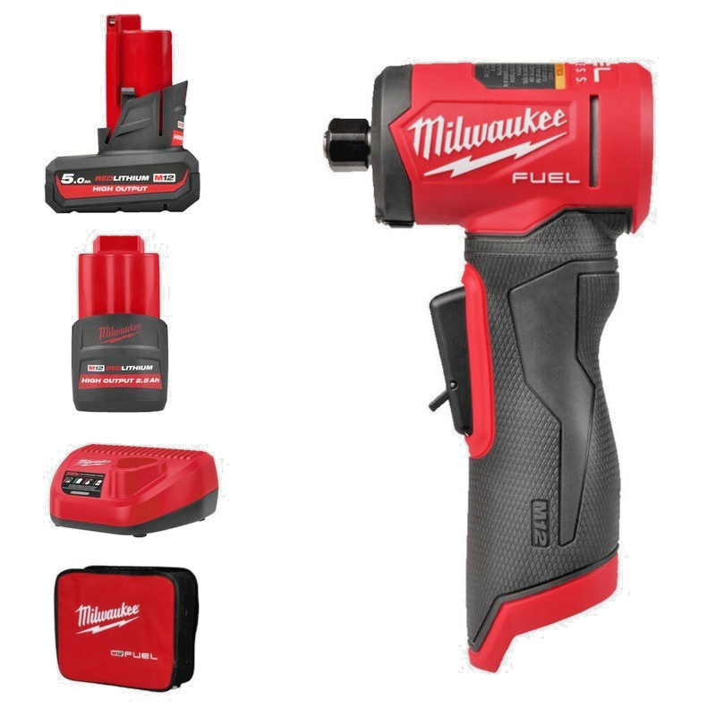 Milwaukee M12FDGA2-522B 12v Fuel Angled Die Grinder with Variable Speed Kit GEN2