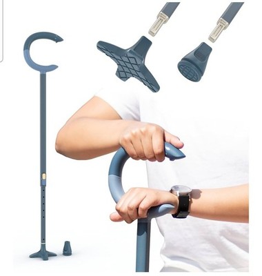 Michael Graves Design C-Grip Walking Cane Stick Slate Blue C Grip