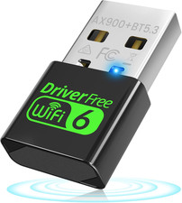 USB Wifi 6 Adapter for PC Desktop  Laptop, 900Mbps Dual Band 2.4/5Ghz with Blue