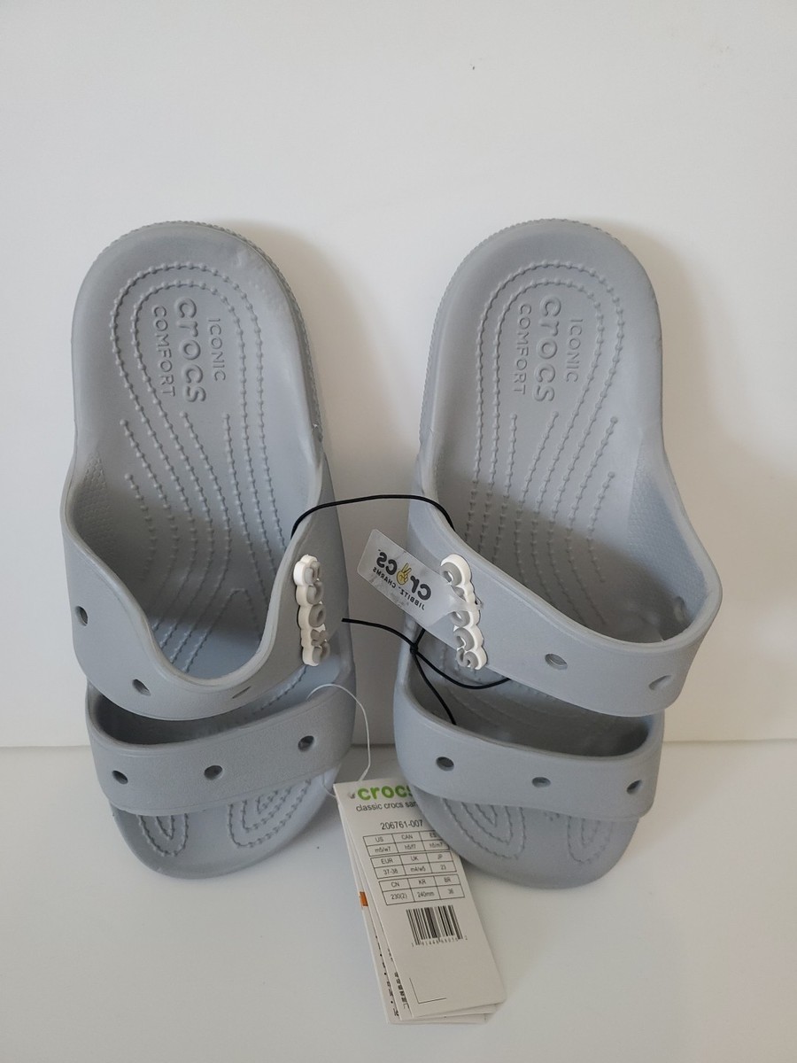 Crocs Classic Iconic Comfort Cushioned Sandals Men's Women's Gray