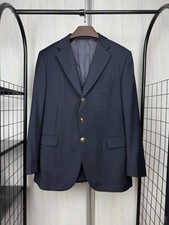 Pal Zileri Navy Blue Super 120s Wool Metal buttons blazer